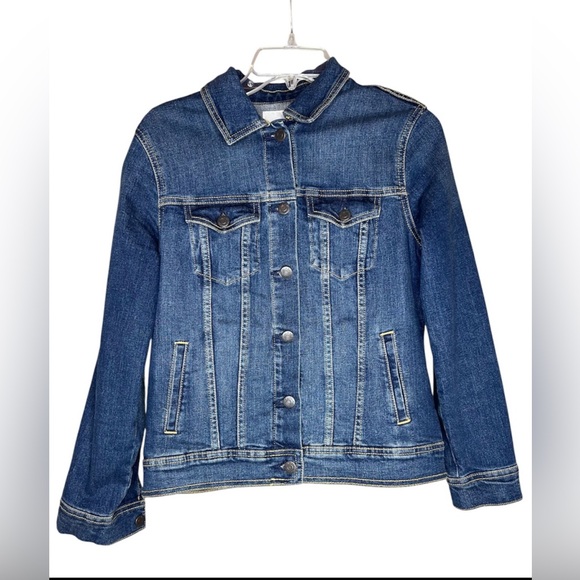 Old Navy Women’s Trucker Style Front Pockets Blue Denim Jacket SZ M - Picture 4 of 8